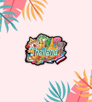 Indian State Theme Wooden Fridge Magnet  Magnet for Home Office Kitchen Refrigerator Door Stylish Decor Souvenir Gift  Indoor Decorative Gift Item (Thailand Fridge Manget)